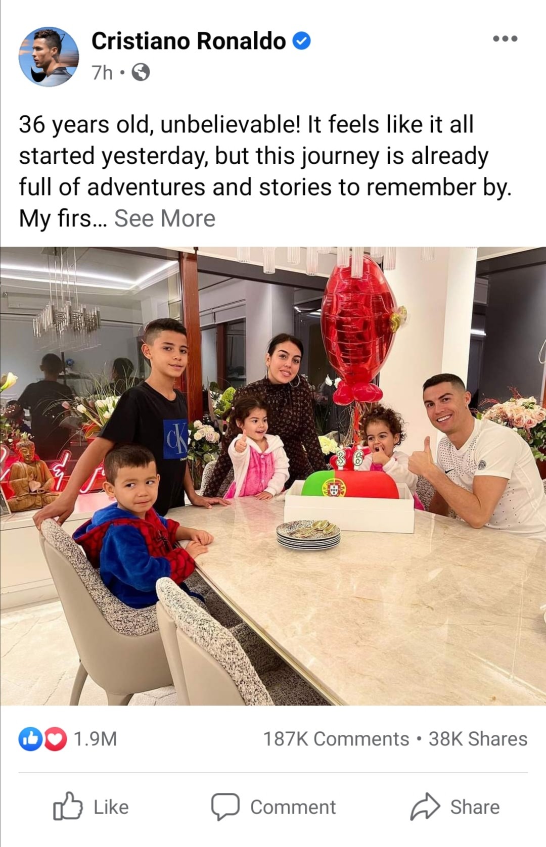 Cristiano Ronaldo celebrates 36th birthday