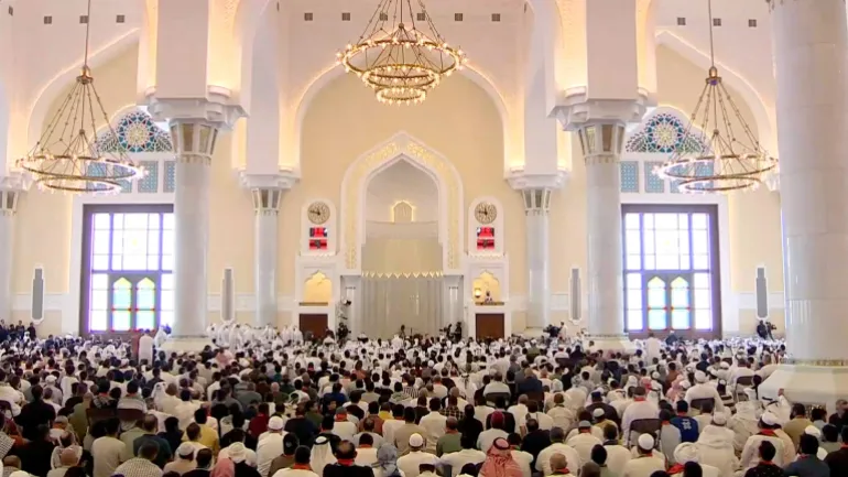 People attend the funeral of assassinated Hamas political chief Ismail Haniyeh in Doha, Qatar, August 2, 2024