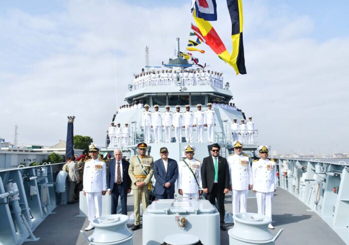 President Zardari Calls for Strengthening Navy at PNS Babur and Hunain Induction