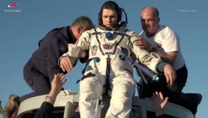 Nikolai Chub has returned from his first trip to space (Picture via REUTERS)