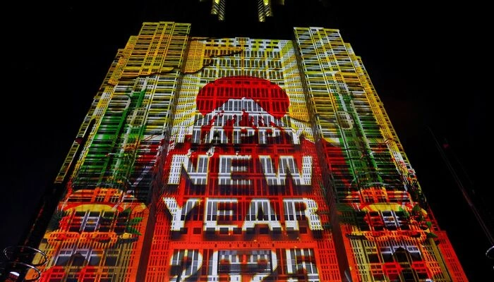 Meanwhile, in Tokyo, a heartfelt New Year's message was projected onto the Tokyo Metropolitan Government Building, adding to the festive spirit.