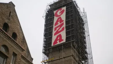 Cornell Students Hang Giant Gaza Banner in Bold Protest