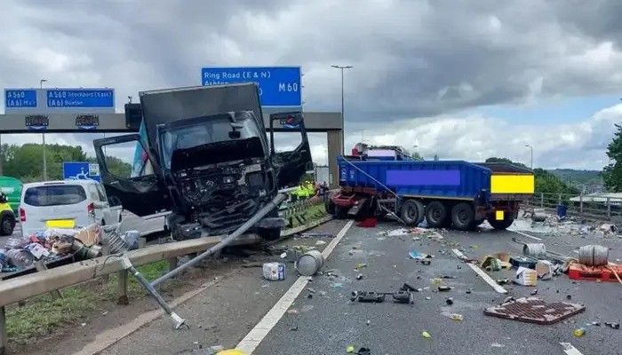 Massive Crash on UK’s M60 Motorway Shuts Road for Hours