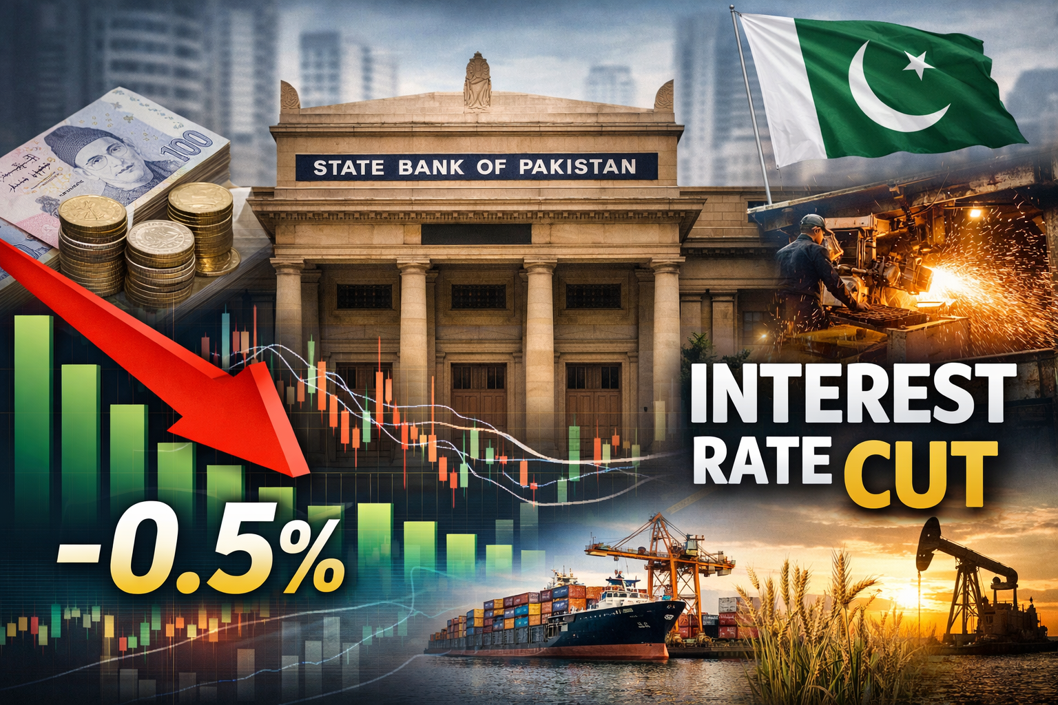Pakistan Cuts Policy Rate by 50 Basis Points to 10.5 percent, SBP Signals Growth